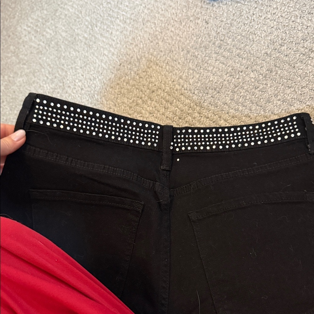 Black Rhinestone Embellished Women's Pants - Picture 6 of 6